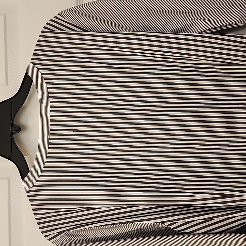 Size 18 Talbots Black and White Striped Long Sleeve Dress - Picture 8 of 11